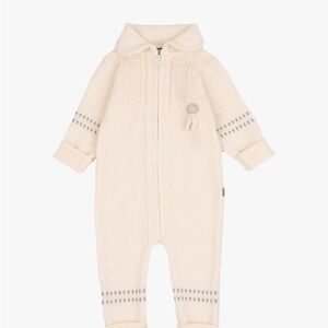 Cream Knit Baby Onesie
